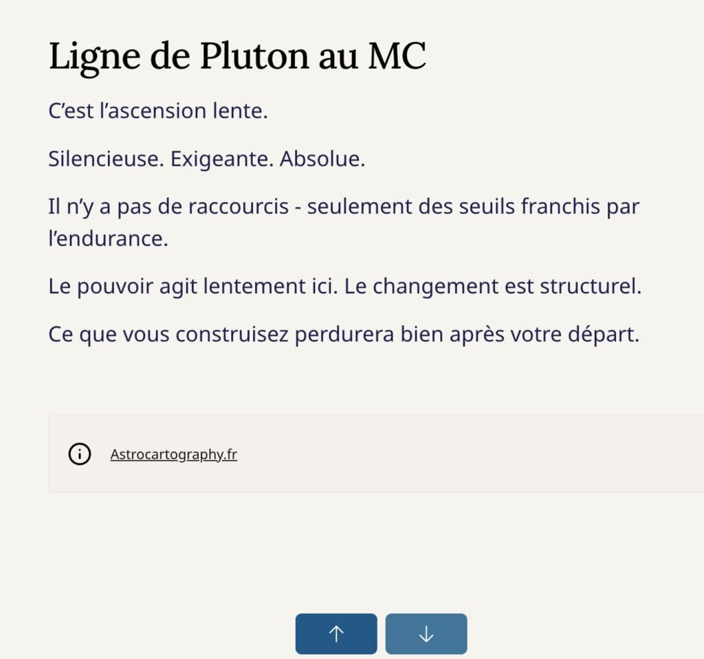 Définition détaillée de la ligne de Pluton au MC — extrait du guide de Kristine Odegard