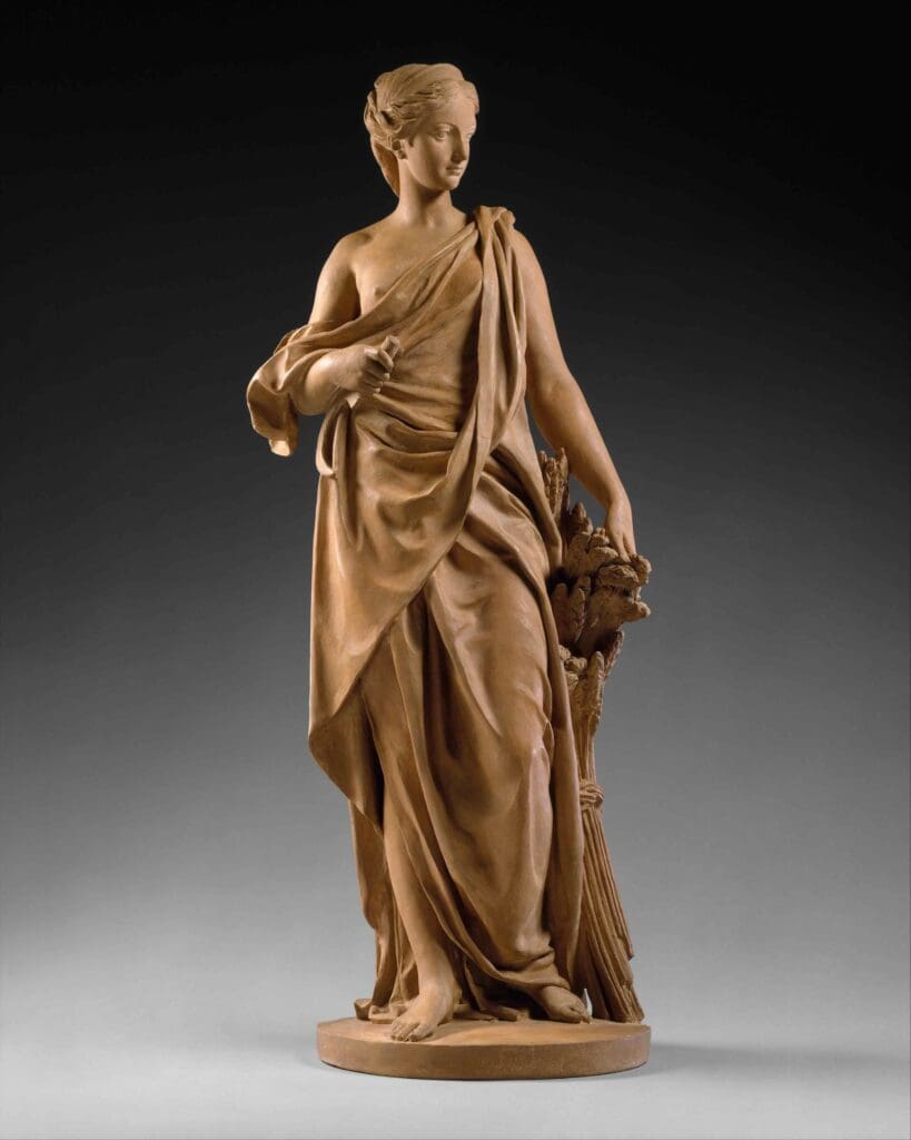 Terracotta statue of Ceres, Roman goddess of agriculture, from the Metropolitan Museum of Art in New York.