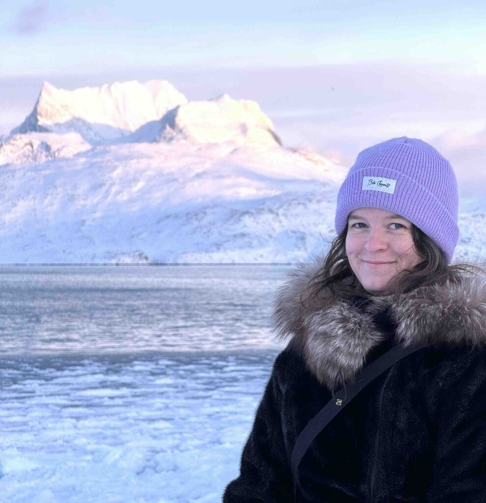 Colour portrait of Nynne Noël, Danish astrocartographer and practitioner working with astrocartography and high-latitude environments in Greenland.