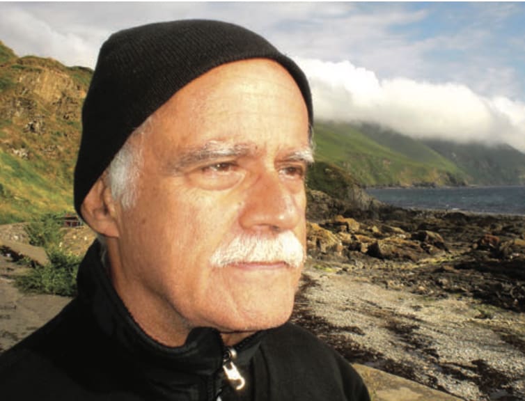 Martin Davis, astrologer known for integrating astrocartography and Local Space techniques, photographed at Niarbyl, Isle of Man, around 2009 by Robert Currey, associated with his work on bi-parans, later communicated as Destiny Points in locational astrology.